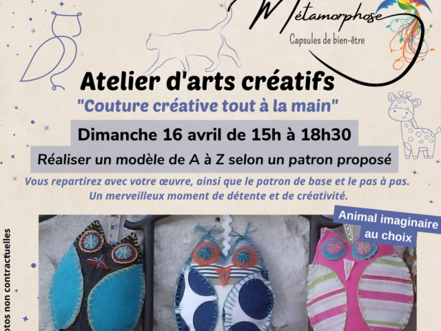 Atelier d'arts créatifs - Couture -16 avril 2023 - Lailly en Val