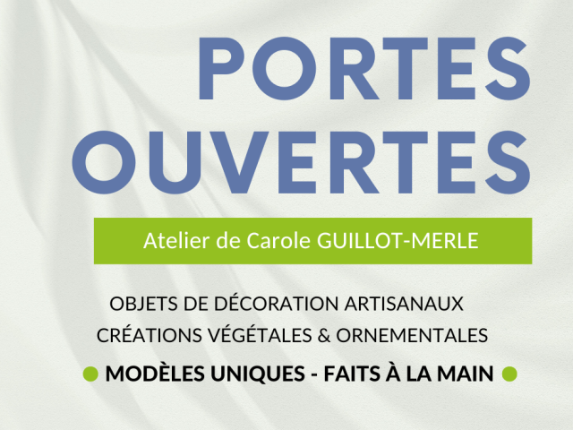 portes ouvertes atelier Carole Guillot-Merle 2025 - créations artisanales et cadeaux de Noël